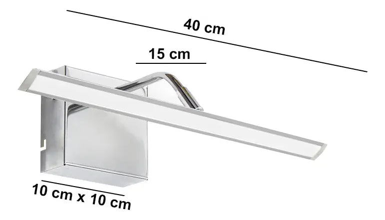 Aplique Pared Luces LED Moderno Para Baño 40cm Luz Cálida Móvil Acero Espejo Vanitory Interior