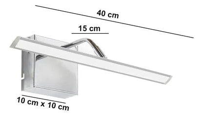 Aplique Pared Luces LED Moderno Para Baño 40cm Luz Cálida Móvil Acero Espejo Vanitory Interior