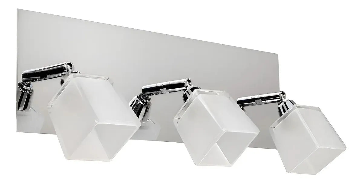 Luces De Baño Aplique Plafón 3 Luces LED Moderno Cromado Para Baño Dormitorio Living Techo Pared Vidrio Satinado