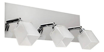 Luces De Baño Aplique Plafón 3 Luces LED Moderno Cromado Para Baño Dormitorio Living Techo Pared Vidrio Satinado