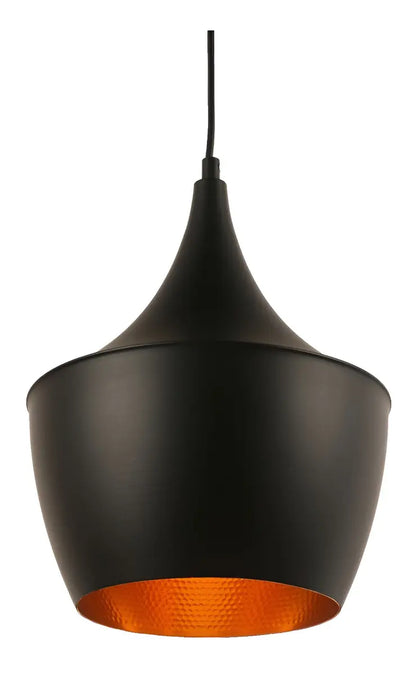 Lámpara Colgante Beat Fat Negra Cobre Diseño Moderno Cocina Comedor Bar Restaurante E27 LED