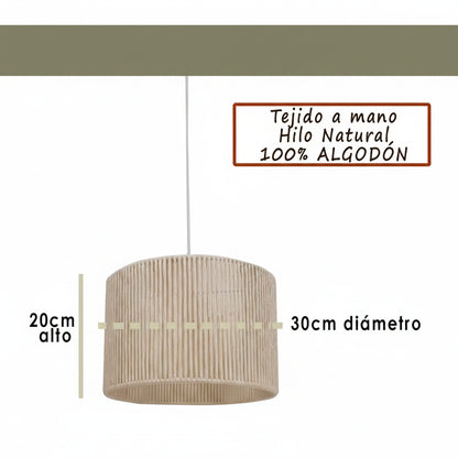Lámpara Colgante Hilo Yute Algodón Crudo E27 luz de Techo Living Comedor Dormitorio Cocina Bar