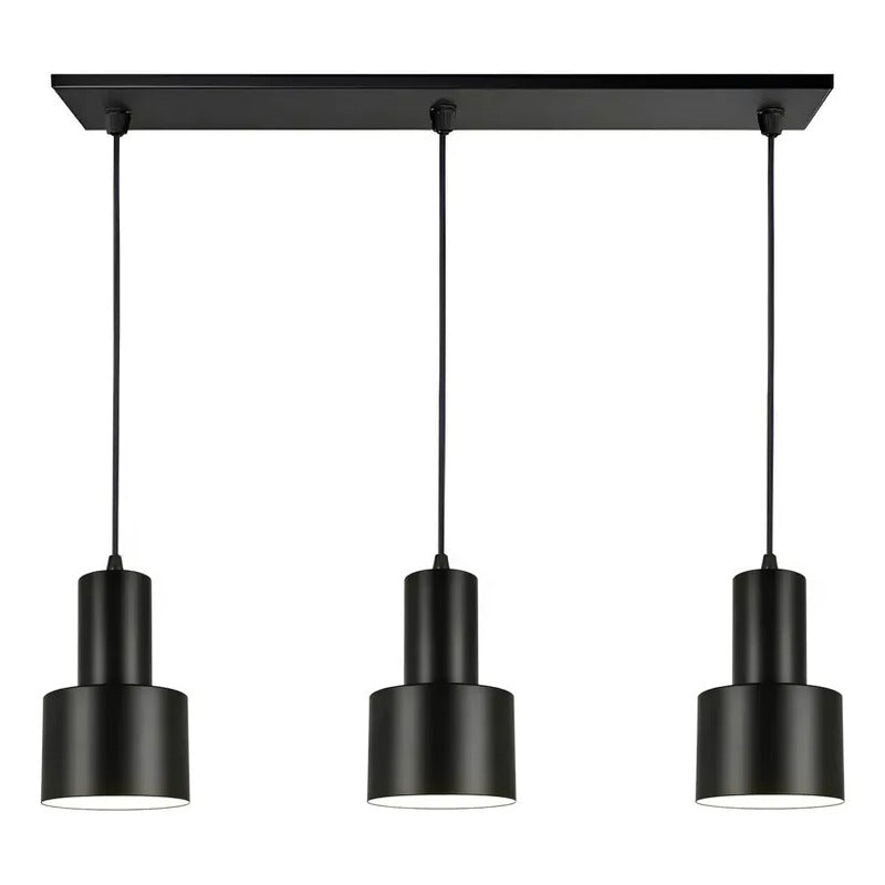 Lámpara Colgante 3 Luces Negra Moderna Apto LED Cocina Isla Barra Comedor Living Industrial Minimalista Techo Deco