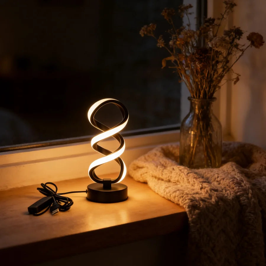 Lámpara Velador de escritorio artística moderna y creativa, alimentada por USB, para Dormitorio, Living y Mesa de Noche