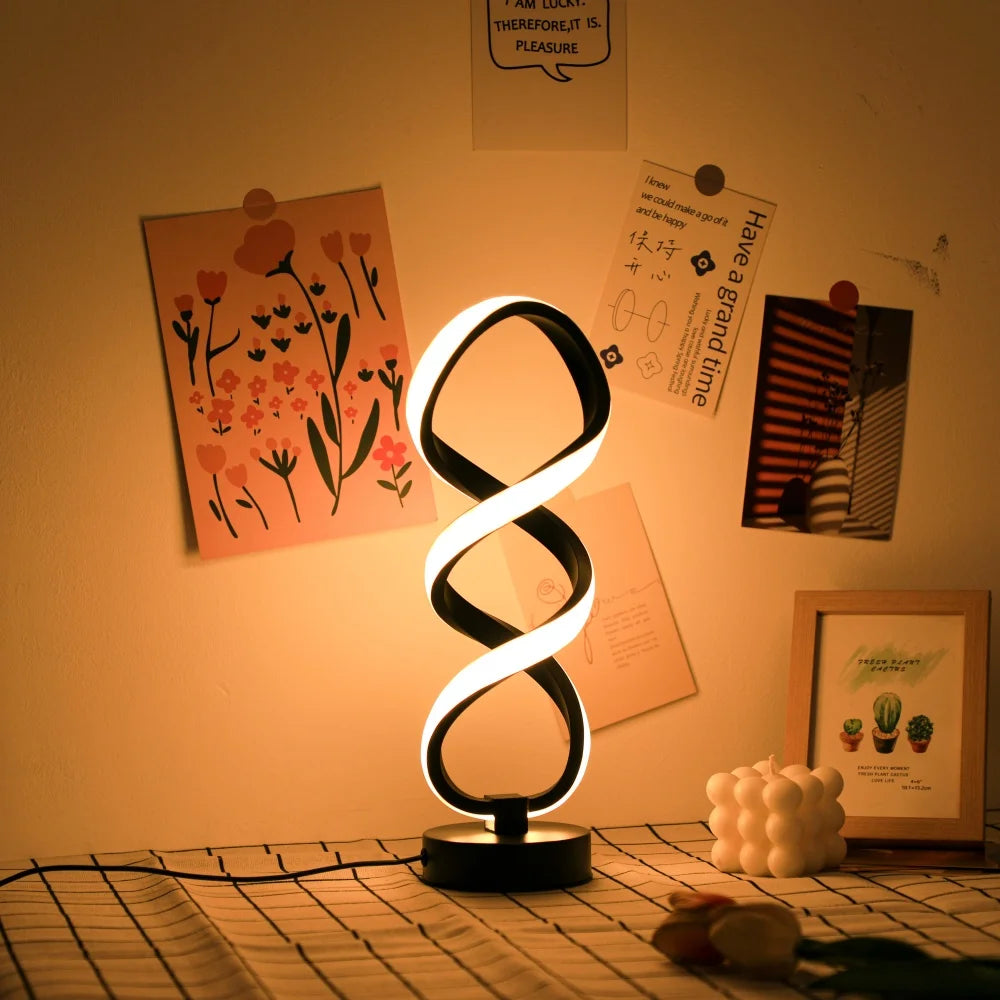Lámpara Velador de escritorio artística moderna y creativa, alimentada por USB, para Dormitorio, Living y Mesa de Noche